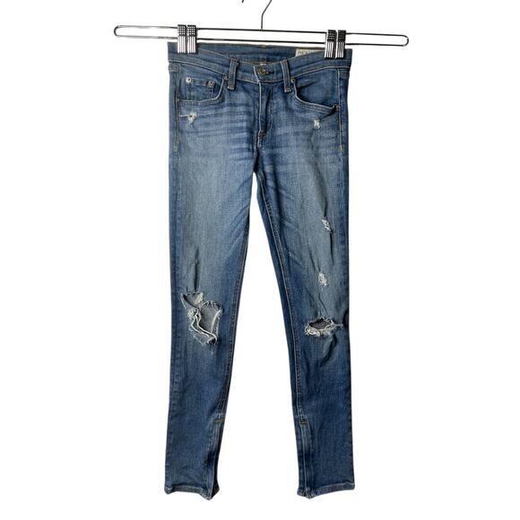 Rag & Bone Women's Zipper Capri Jeans‎ Distressed In Shredded Size 25 - Picture 1 of 9